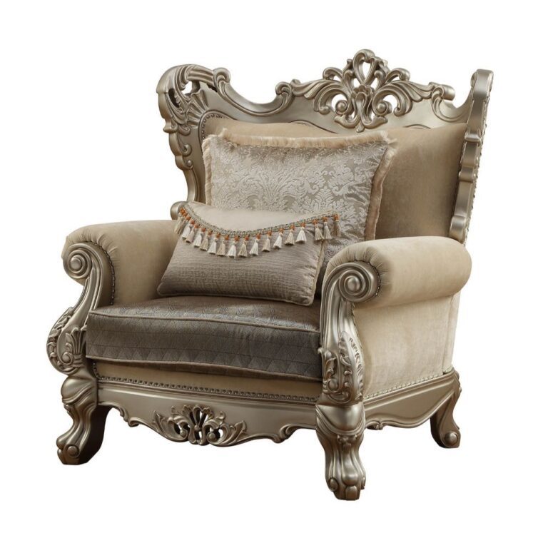 Acme 51042 Astoria Grand Ewan Ranita Chair In Champagne Carved