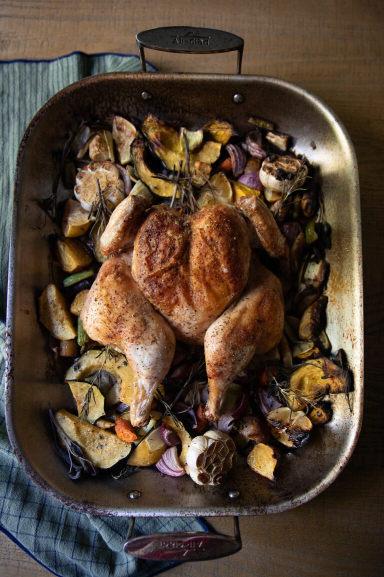 Grilled Chicken And Vegetables In One Pan