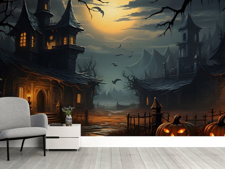 Temporary Halloween Backdrops Are Peel And Stick Options For Easy