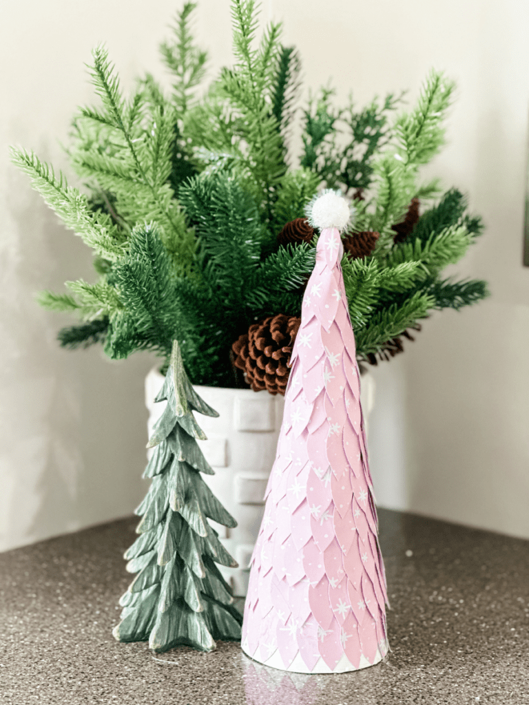 How To Make A Cute Cone Tree Using Scrapbook Paper